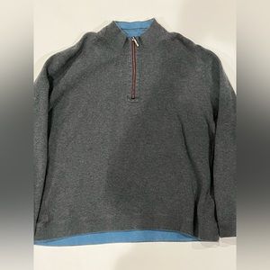 Tommy Bahama reversible 1/4 zip large blue black